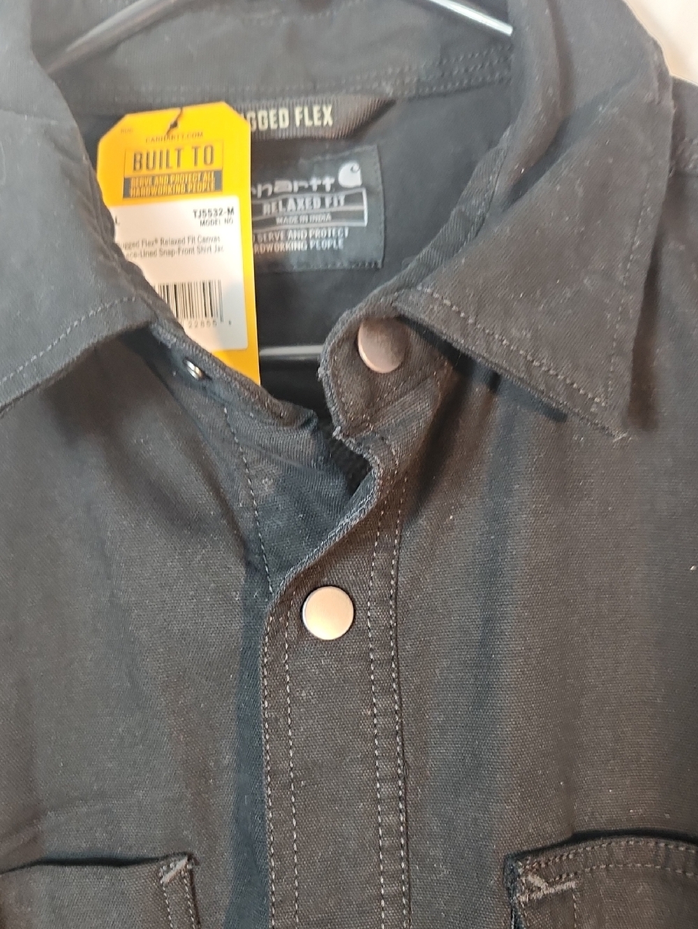 Carhartt Rugged Flex Canvas fleece Lined Snap Front Shirt Jacket - Picture 4 of 12